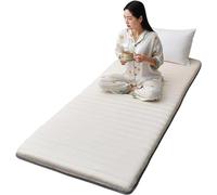 Materassino giapponese per tatami singolo, con borsa sottovuoto riutilizzabile, in cotone, pieghevole, per letto degli ospiti, divano da campeggio, letto per studenti, dormitorio, beige, 60 x 120 cm