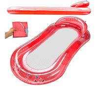 Materassino gonfiabile con schienale e rete per l'acqua rosso Bestway