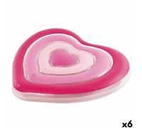 Materassino Gonfiabile Intex Cuore 135 x 155 x 25 cm Rosa [6 Unità]
