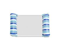 Materassino Gonfiabile Mare Piscina Amaca Galleggiante Portatile Pieghevole Con Schienale In Rete Materasso Ad Acqua Gonfiabile A Strisce Per Piscina Sport Da Spiaggia(Light Blue Striped)