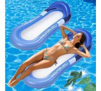 Materassino Gonfiabile per Piscina,Materassino Mare Con Rete Sospesa Confortevole, Amaca Gonfiabile Galleggiante, Portatile Lettino Mare Gonfiabile per Piscina Sulla Spiaggia