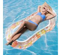 Materassino Mare con Rete, panemy Poltrona Gonfiabile Piscina, Portatile E Resistente, Amaca ad Acqua, Adatta per Fotografia, Estate, Piscina, Festa, Lettino Gonfiabile Mare (Fragola)