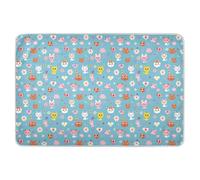 Materassino per bambini a forma di gatto in stile cartone animato, extra large, morbido, assorbente, antiscivolo, prodotto per la biancheria da letto per neonati, 132 x 86,4 cm (lunghezza x larghezza)