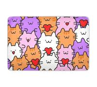 Materassino per bambini con simpatico cuore e gatto, colorato, extra large, riutilizzabile, morbido, assorbente, tappetino anti-labbra per bambini, 132 cm di lunghezza x 86,4 cm di larghezza