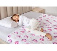 Materassino per bambini per imparare a usare il vasino, morbido e impermeabile, protezione per la pipì dei bambini, multistrato antiscivolo, lavabile, assorbe fino a 2000 ml, 135 x 85 cm, arcobaleno