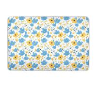 Materassino per fasciatoio, con fiori blu e gialli, extra large, riutilizzabile, resistente all'acqua, per imparare a usare il vasino, prodotto per la biancheria da letto dei bambini, 132,1 x 86,4 cm