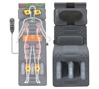 Materassino per Massaggio A Corpo Intero con 20 Testine Vibranti | Cuscino massaggiante elettrico multifunzione riscaldato per schiena, zona lombare e gambe; allevia il dolore ed è pieghevole