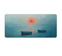 Materassino per mouse per il paesaggio al tramonto, grande tappetino impermeabile con base in gomma antiscivolo, design naturalistico scenografico per scrivania domestica da ufficio