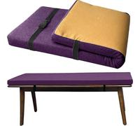Materassino Per Panca 3cm Con Confort Memory - Hobby E Casa, Fodera Lavabile Base Antiscivolo, Cinturini Regolabili, Adatto Anche Per Cani(Purple,47x11in)