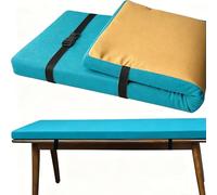 Materassino Per Panca 3cm Con Confort Memory - Hobby E Casa, Fodera Lavabile Base Antiscivolo, Cinturini Regolabili, Adatto Anche Per Cani(Dark blue,20x11in)