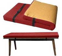 Materassino Per Panca 3cm Con Confort Memory - Hobby E Casa, Fodera Lavabile Base Antiscivolo, Cinturini Regolabili, Adatto Anche Per Cani(Burgundy,50x9in)