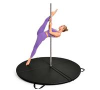 Materassino Pieghevole Per Pole Dance, Tappetino Circolare Ispessito Con Maniglie Per Il Trasporto; Cuscino Di Sicurezza In Ecopelle Per Yoga, Ginnastica, Home Gym E Allenamento A Black 120cm/47.24in
