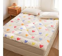 Materassino portatile ispessito, singolo, matrimoniale, pieghevole, antiscivolo, morbido, arrotolabile, per letto, dormitorio per studenti, letto degli ospiti, divano (coniglio, 100 x 200 cm)