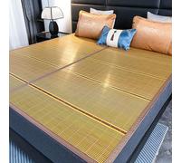 Materassino rinfrescante estivo in bambù a doppia faccia in bambù carbonizzato, coprimaterasso pieghevole estivo per letto (90 x 190 cm) ideale per notti calde.
