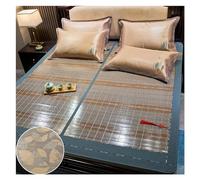 Materassino rinfrescante estivo in rattan, pieghevole, in bambù, per letto, double face, per aria condizionata, blu, 1,2 m x 1,9 m, perfetto per la stagione calda
