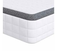 Materasso 2 pezzi, bianco grigio, 80 x 200 cm, anima a molle Bonnell con schiuma di poliuretano, morbidissimo, ergonomico e traspirante, per camera da letto, letto degli ospiti, cameretta dei bambini