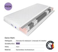 TULENA NOX - Materasso 90 x 200 cm, in schiuma comfort media, H3 + H4 Comfort, 20 cm, con materasso reversibile, rivestimento antibatterico con chiusura lampo