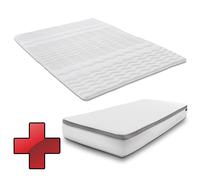 Materasso a molle insacchettate ergonomico a 7 zone Sleezzz Diamond T1000 90 x 200 cm, altezza 23 cm, livello di rigidità H2/H3, 1000 molle/2m² + topper per materasso 90 x 200 cm