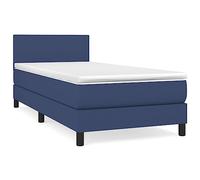 Materasso a molle insacchettate Schienalino regolabile 90x200 cm Blu | Giroletto a Molle con Materasso 90x200 Blu Tessuto Letto Regolabile con Schienalino e Coprimaterasso per Soggiorno Camera
