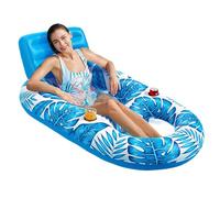 Materasso ad aria per piscina, gonfiabile, design a foglia d'acero, con porta bevande, per giardino, lago, adolescente, abbronzatura, per interni ed esterni