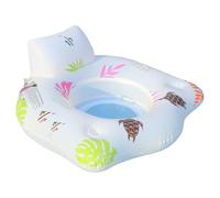 Materasso ad aria piscina gonfiabile - cuscino d'acqua per nuoto, isola da bagno estivo | Letto ergonomico in piscina con supporto alla schiena e portabicchieri, comoda poltrona di nuoto a LED per il
