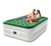 Materasso ad aria Queen con pompa integrata, materasso gonfiabile in PVC resistente con design a spirale d'aria, supporta 362,9 kg, gonfiaggio e sgonfiaggio rapido in 3 minuti, letto ad aria portatile