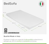 Materasso alto 10 cm per Divano Letto, Pronto letto PIEGHEVOLE - EVERGREENWEB