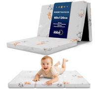 Materasso Culla 60x120 cm pieghevole per Lettino da Viaggio - Sfoderabile con rivestimento lavabile a 30 gradi & borsa inclusa - Materasso Bambini in schiuma Orsacciotti