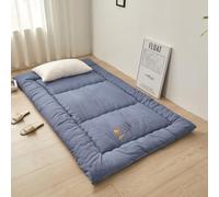 YOUGANG Materasso da pavimento giapponese, materasso futon, per dormitorio tatami, extra spesso, pieghevole, arrotolabile, traspirante, letto per gli ospiti (blu, 90 x 190 cm)