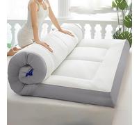 Materasso da pavimento pieghevole giapponese, materasso portatile, materasso per dormitorio studentesco, comodo, salvaspazio, buon supporto per gli ospiti della casa e campeggio, grigio, 180 x 200 x