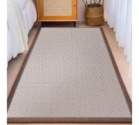 Materasso da pavimento pieghevole giapponese Tatami con motivo geometrico giallo chiaro con anima morbida imbottita e fondo(Light gray,80 * 200cm)