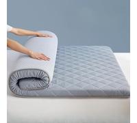 Materasso da pavimento singolo, con borsa sottovuoto, tatami giapponese, arrotolabile, ultra morbido, per ospiti, campeggio, dormitorio per studenti, 90 x 190 cm, grigio