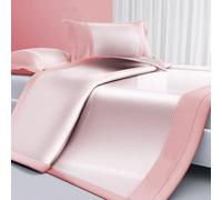 Materasso estivo rinfrescante, traspirante, in seta di ghiaccio, pieghevole, liscio, carbonizzato, essenziale per camera da letto, rosa, 90 cm x 200 cm, perfetto per notti calde e relax.