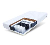 Materasso FDM ARDEA 120x200 a molle insacchettate 7 zone Schiuma poliuretanica Lattice Cocco Rigidità H4 H3 (Rigido - Medio rigido) Altezza 20 cm Reversibile Rivestimento sfoderabile e lavabile