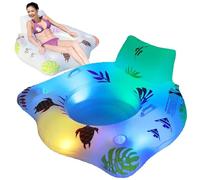 Materasso float in piscina gonfiabile a LED - sedia a soma aereo a doppia coppa | Supporto sul retro a letto galleggiante di grandi dimensioni, lettino per acqua portatile per il divertimento del temp