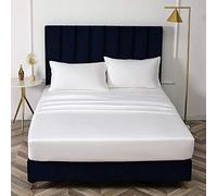 Materasso Foglio da Letto Tascabile Profondo, Tela da Letto di Seta Singolo Foglio di Raso da Letto Non Slip protettore Materasso per Doppio King-White_120cmx200cm*25cm