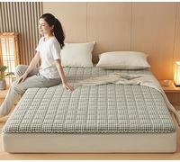 Materasso futon da pavimento giapponese, in cotone spesso, trapuntato, tatami, coprimaterasso pieghevole, per letto singolo, matrimoniale, dormitorio, camera degli ospiti, appartamento in affitto (#4