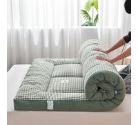 Materasso futon da pavimento, pieghevole e arrotolabile - Tatami giapponese - Extra spesso e morbido - per letto, dormitori, campeggio, divani, sedie a sdraio(Green,King(180 * 200cm))