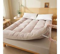 Materasso Futon, Futon Giapponese, Materasso Pieghevole Arrotolabile, Materassi da Massaggio Thailandese per Pavimento, Materasso per Dormire, Materassi da Campeggio Singoli,Cachi,180x200cm