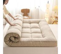 Materasso futon giapponese a quadri, extra soffice, pieghevole, tatami, morbido, traspirante, arrotolabile, portatile, per soggiorno, dormitorio, ospiti, campeggio (G, 180 x 200 cm)