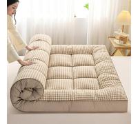 Materasso futon giapponese a quadri, extra soffice, pieghevole, tatami, morbido, traspirante, arrotolabile, portatile, per soggiorno, dormitorio, ospiti, divano da campeggio (I, 90 x 200 cm)