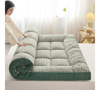 Materasso futon giapponese a quadri, extra soffice, pieghevole, tatami, morbido, traspirante, arrotolabile, portatile, per soggiorno, dormitorio, divano da campeggio (F, 180 x 200 cm)