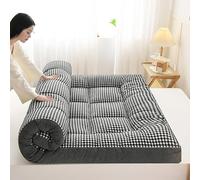 Materasso futon giapponese a quadri, extra soffice, pieghevole, tatami, morbido, traspirante, arrotolabile, portatile, per soggiorno, dormitorio, divano da campeggio (C, 120 x 200 cm)