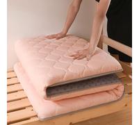 Materasso futon giapponese aggiornato, tappetino tatami, singolo, matrimoniale, king size, pieghevole, portatile, da viaggio e campeggio (rosa, 100 x 200 cm)