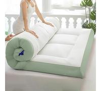Materasso futon giapponese, Futon giapponese trapuntato salvaspazio bed, tappetino da viaggio, lettino per gli ospiti, super morbido, topper per pavimento(Green,King(180x200cm))