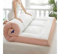 Materasso futon giapponese, Futon giapponese trapuntato salvaspazio bed, tappetino da viaggio, lettino per gli ospiti, super morbido, topper per pavimento(Pink,King(180x200cm))