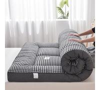 Materasso futon giapponese, materasso pieghevole, tatami, portatile, facile da riporre, tessuto traspirante per divano (grigio, 180 x 200 cm)