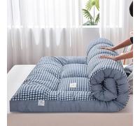 Materasso Giapponese Futon Materasso Da Pavimento Materasso Pieghevole Tatami Materasso Portatile da Campeggio Facile Da Conservare Tessuto Traspirante per Divano Materasso (Blu, 180x200cm)