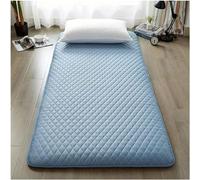 Materasso futon giapponese, pieghevole, portatile, morbido, divano per studenti, dormitorio doppio, dimensioni 120 x 200 cm, grigio e azzurro, ideale per comfort e risparmio di spazio