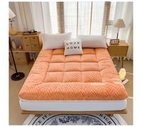 Materasso futon, in stile giapponese, pieghevole, in morbida schiuma, per un riposo accogliente e caldo, cuscino per dormitorio invernale, tatami (arancione, 90 x 200 cm)